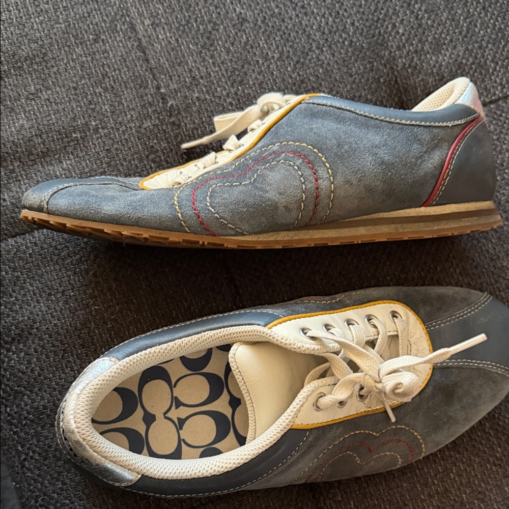 Coach Women's Sneakers in Gray and Yellow - Picture 4 of 4